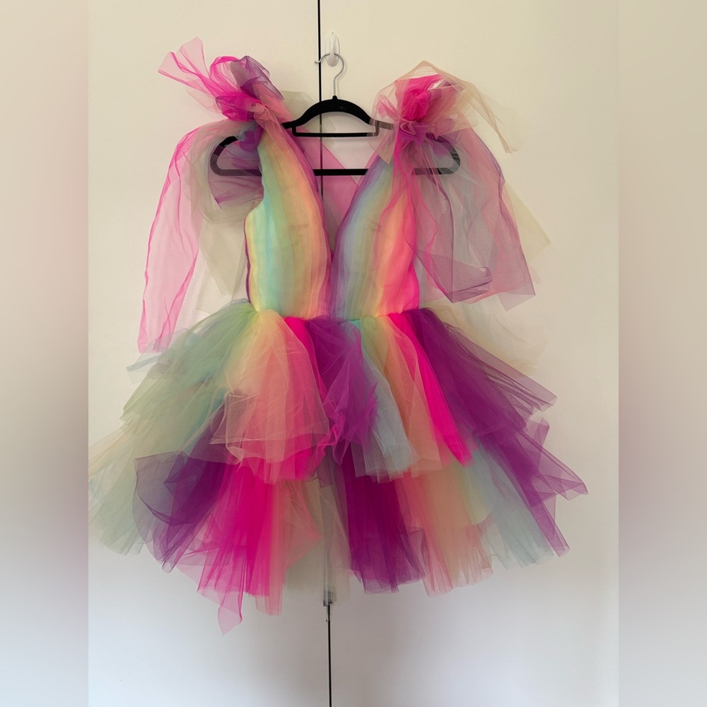Rainbow Tulle Mini Dress